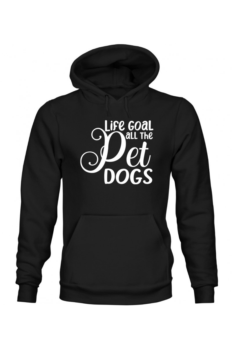 Bluza Damska z Kapturem Life Goal - Pet All The Dogs