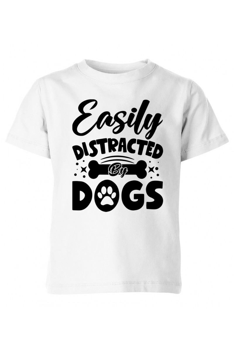 Koszulka Dziecięca Easily Distracted By Dogs