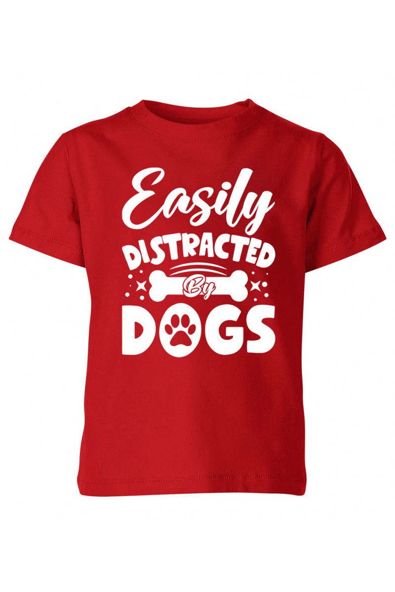 Koszulka Dziecięca Easily Distracted By Dogs