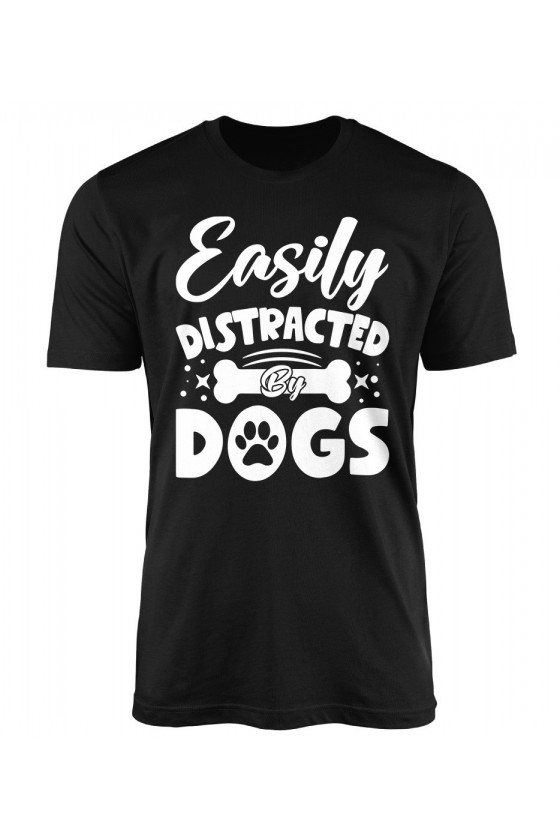 Koszulka Męska Easily Distracted By Dogs
