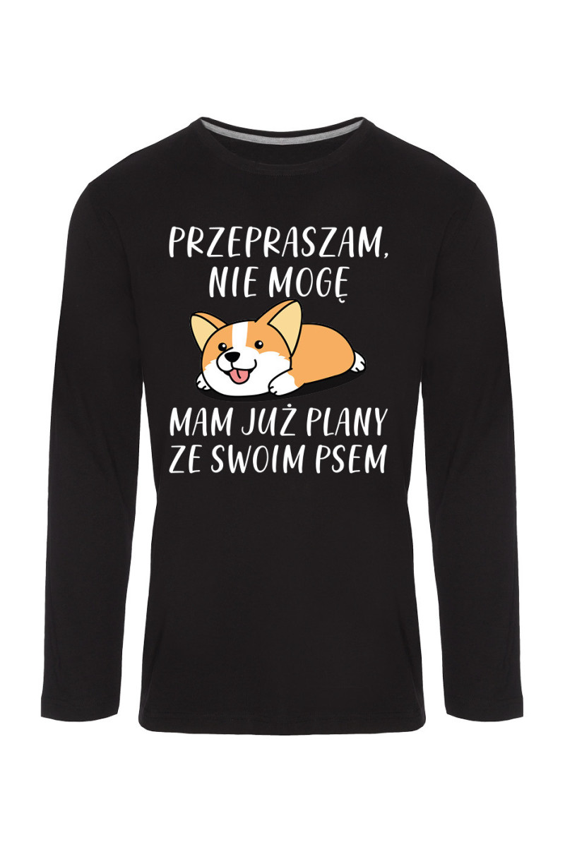 Koszulka Męska Longsleeve Przepraszam, Nie Mogę, Mam Już Plany Ze Swoim Psem