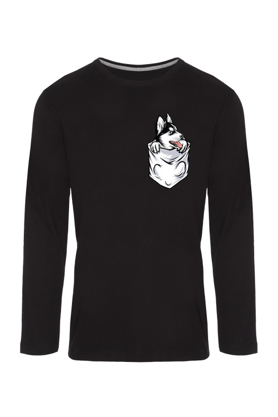 Koszulka Męska Longsleeve Kieszonkowy Husky