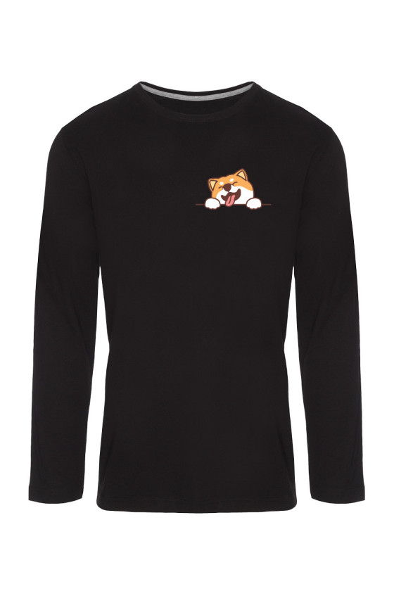 Koszulka Męska Longsleeve Szczęśliwy Shiba