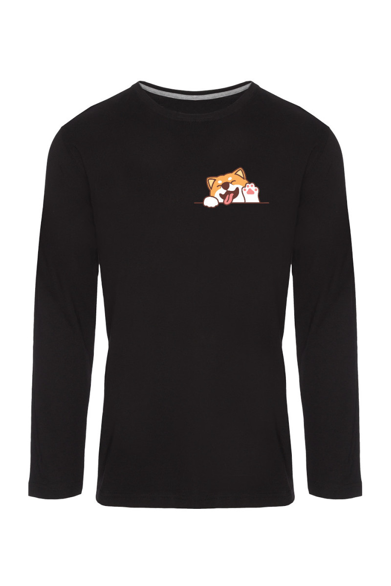 Koszulka Męska Longsleeve Machający Shiba