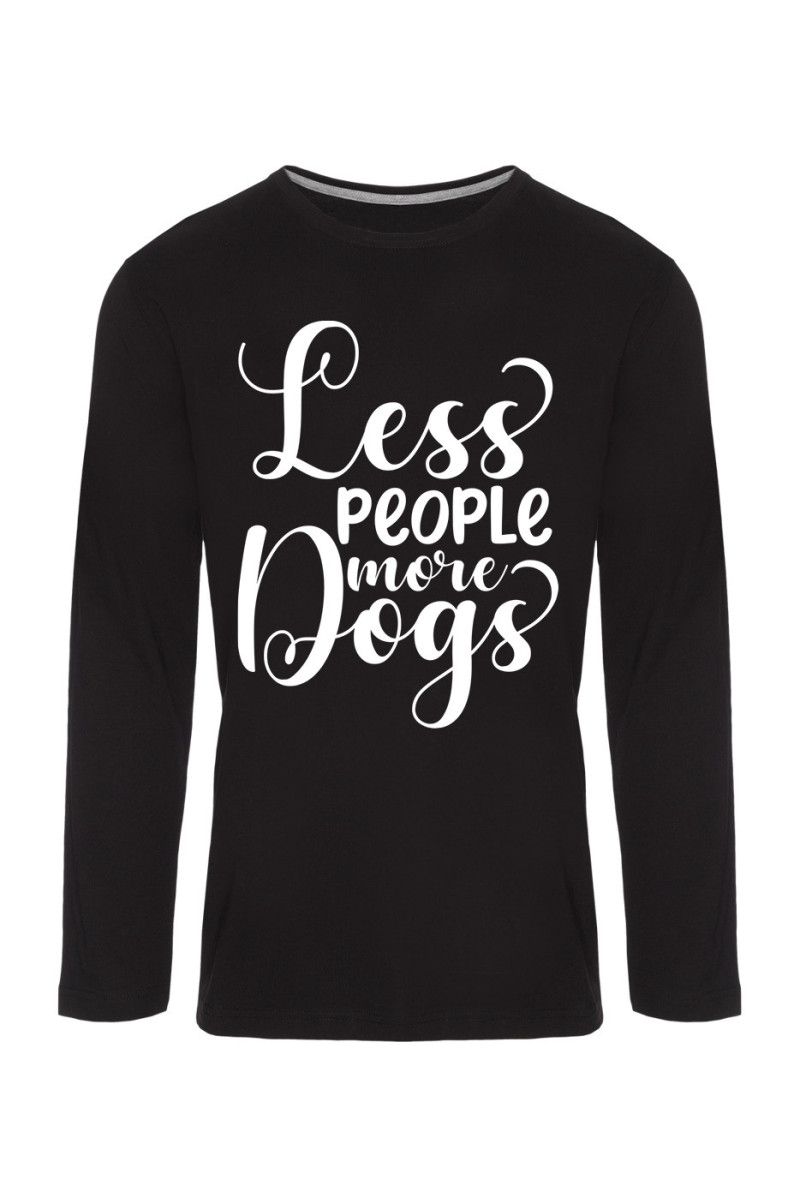 Koszulka Męska Longsleeve Less People, More Dogs