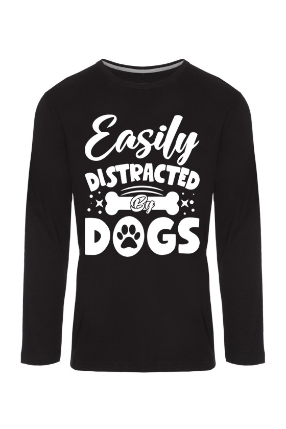 Koszulka Męska Longsleeve Easily Distracted By Dogs