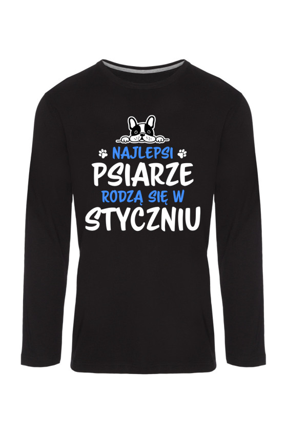 Koszulka Męska Longsleeve Najlepsi Psiarze Rodzą się w Styczniu