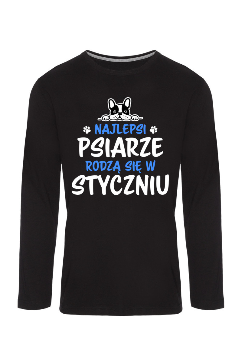 Koszulka Męska Longsleeve Najlepsi Psiarze Rodzą się w Styczniu