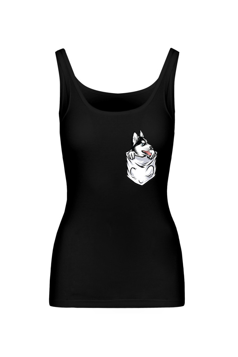 Koszulka Damska Tank Top Kieszonkowy Husky