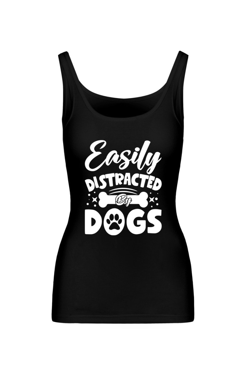 Koszulka Damska Tank Top Easily Distracted By Dogs