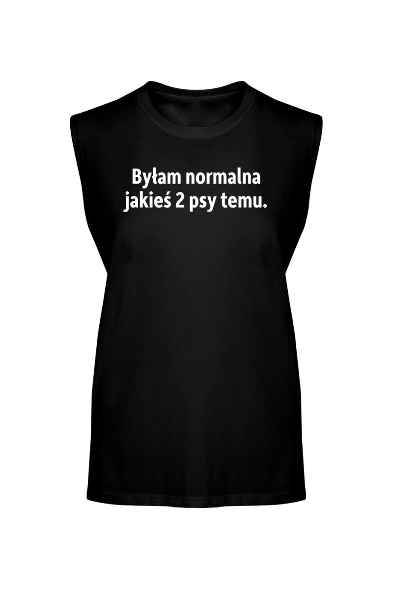 Koszulka Męska Tank Top Byłam Normalna Jakieś 2 Psy Temu