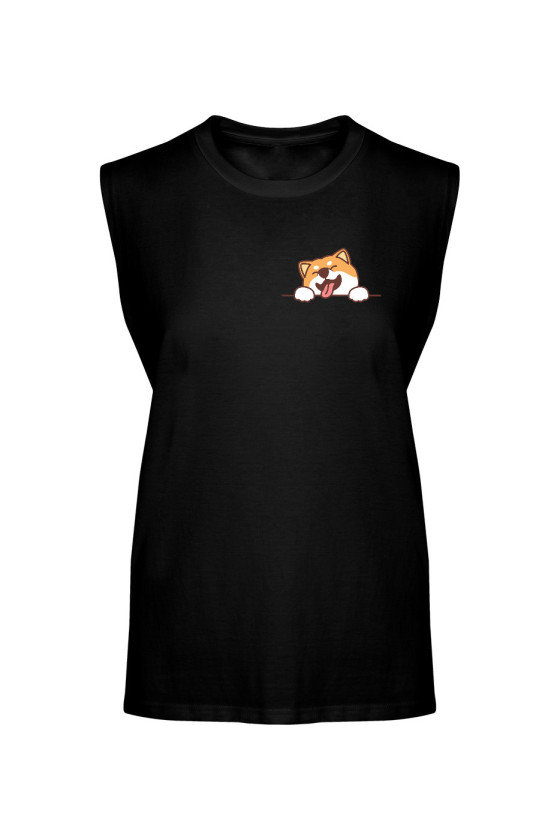 Koszulka Męska Tank Top Szczęśliwy Shiba