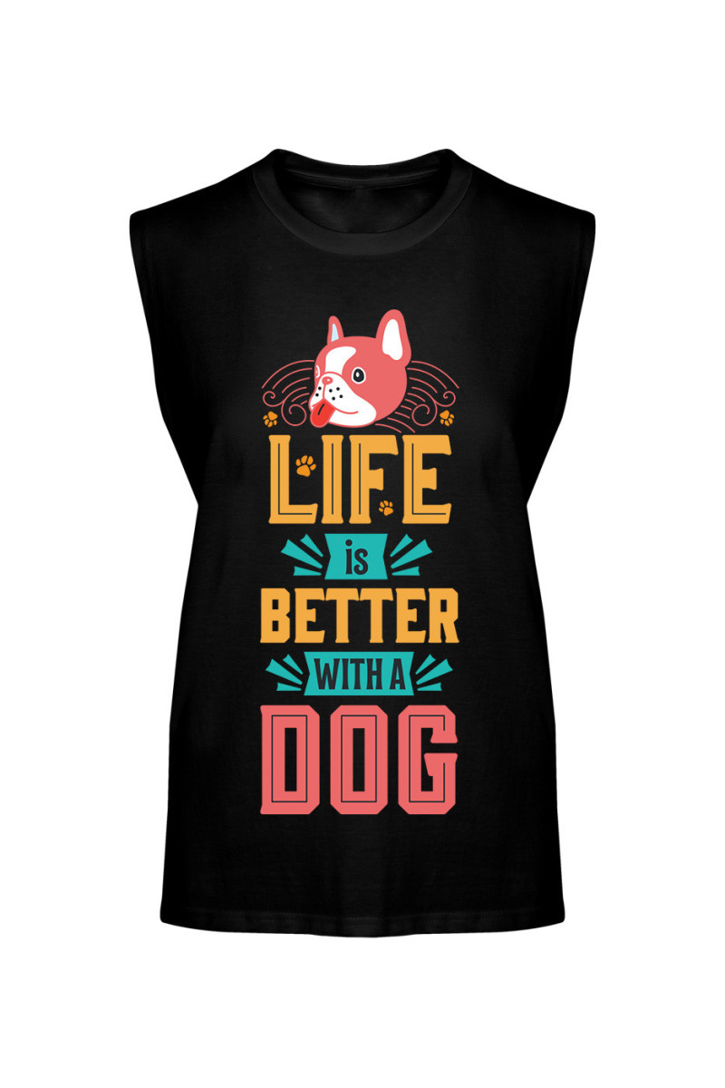 Koszulka Męska Tank Top Life Is Better With A Dog